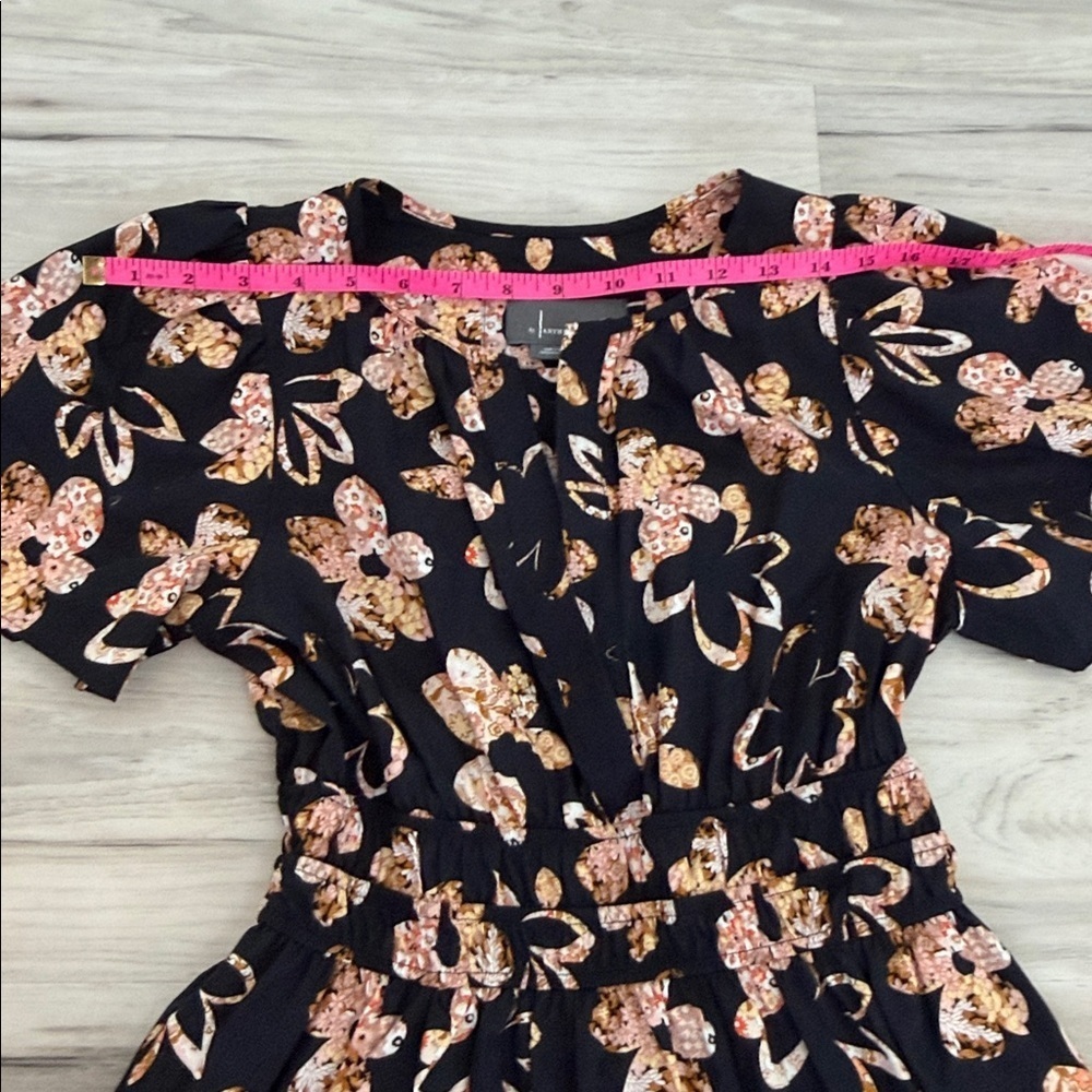 Anthropology Somerset Floral Mini Dress with Pink and Orange Accents size XS - Picture 8 of 15